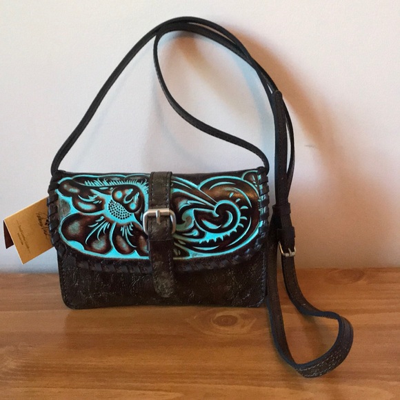 Patricia Nash Handbags - PATRICIA NASH TOOLED TURQUOISE CROSSBODY 129 NWT